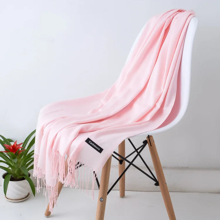 Fashion Solid Scarf Women Cashmere Soft Winter Warm Scarves Hijab Female Long Headband Shawl Wraps Bandana Foulard 2022 Echarpe Quick Pick Grocers
